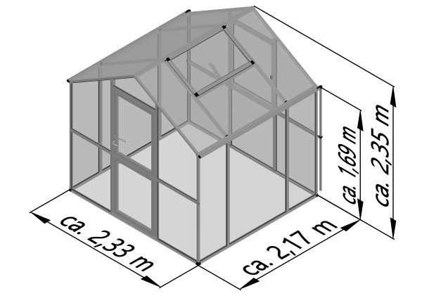 Gewächshaus Aptasia III small, anthrazit-grau – Bild 10